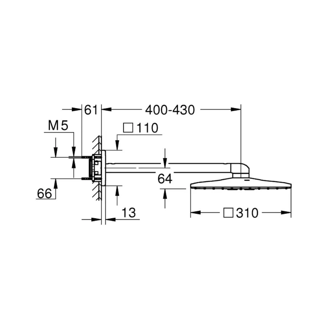Grohe multi flow overhead shower smartactive 26479000 26479000 Chrome - image 2