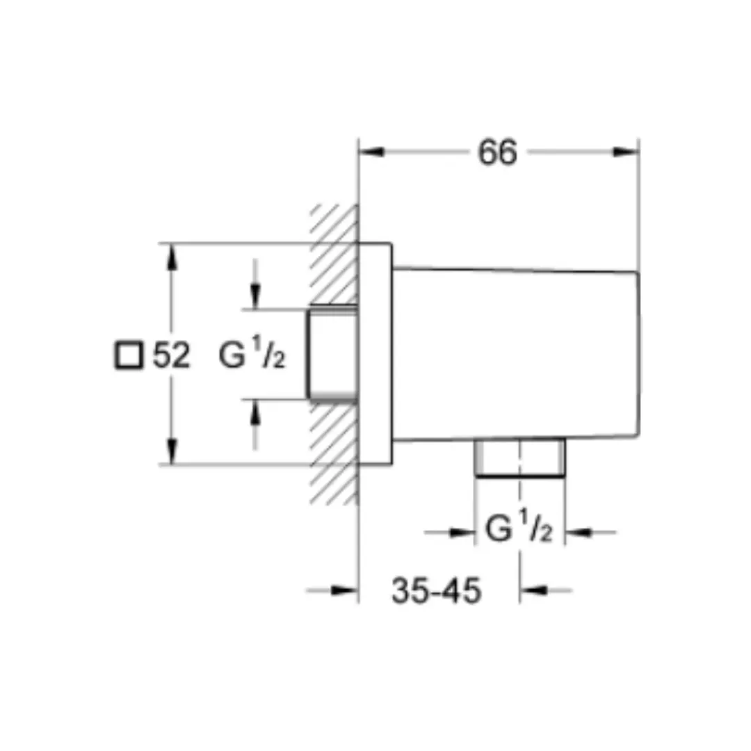 Grohe shower fitting wall outlet 27704000 27704000 Chrome - image 3