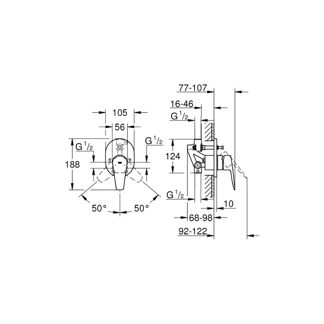 Grohe 2 way diverter bauedge 29039001 29039001 Chrome - image 5