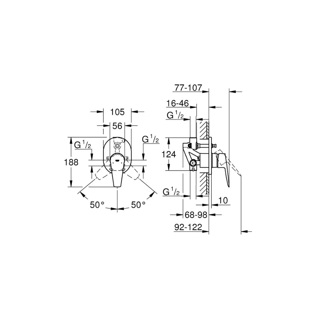 Grohe 2 way diverter bauedge 29063001 29063001 Chrome - image 5