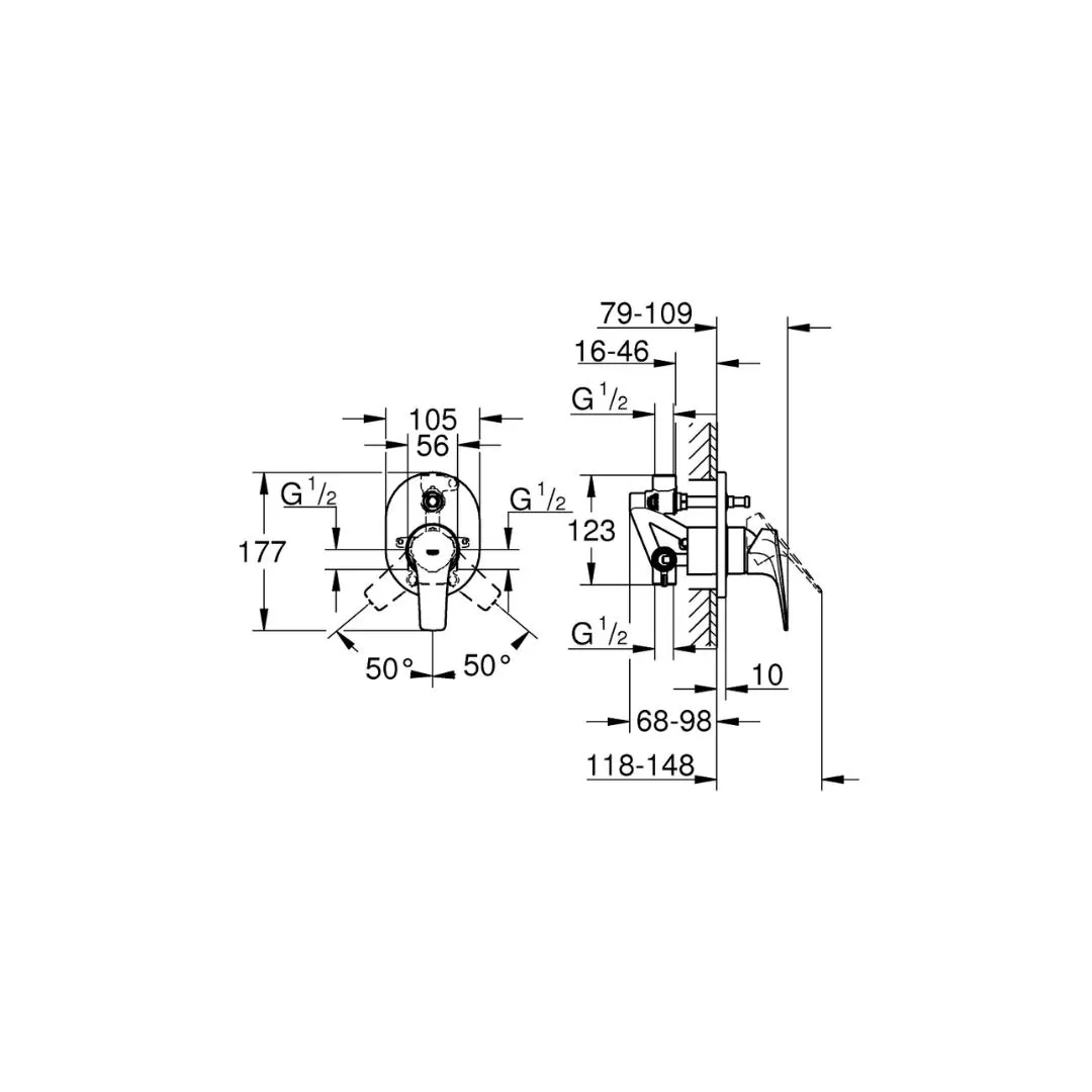 Grohe 2 way diverter bauflow 29065000 29065000 Chrome - image 2