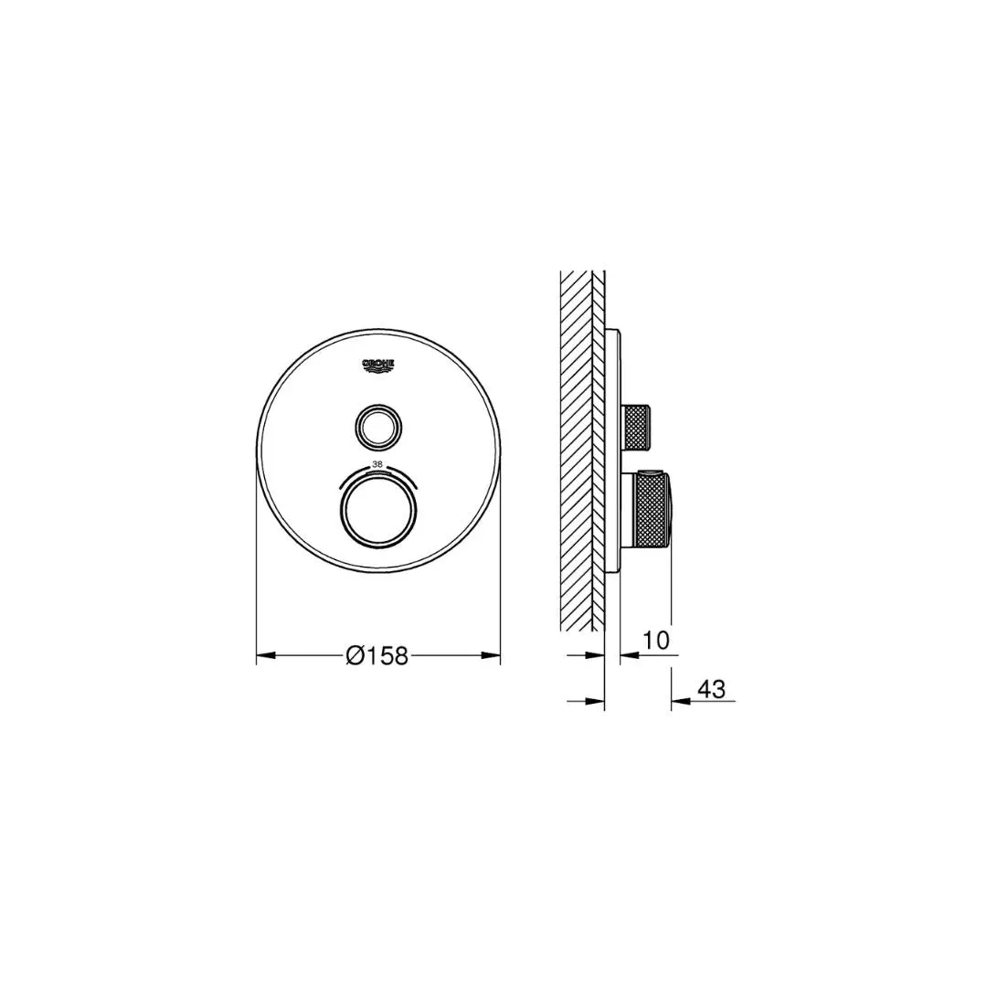 Grohe 1 way thermostatic diverter smartcontrol 29118000 29118000 Chrome - image 2