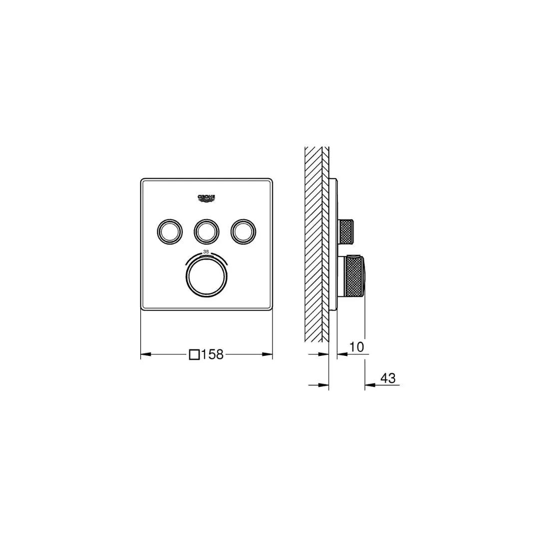 Grohe 3 way thermostatic diverter smartcontrol 29126000 29126000 Chrome - image 2