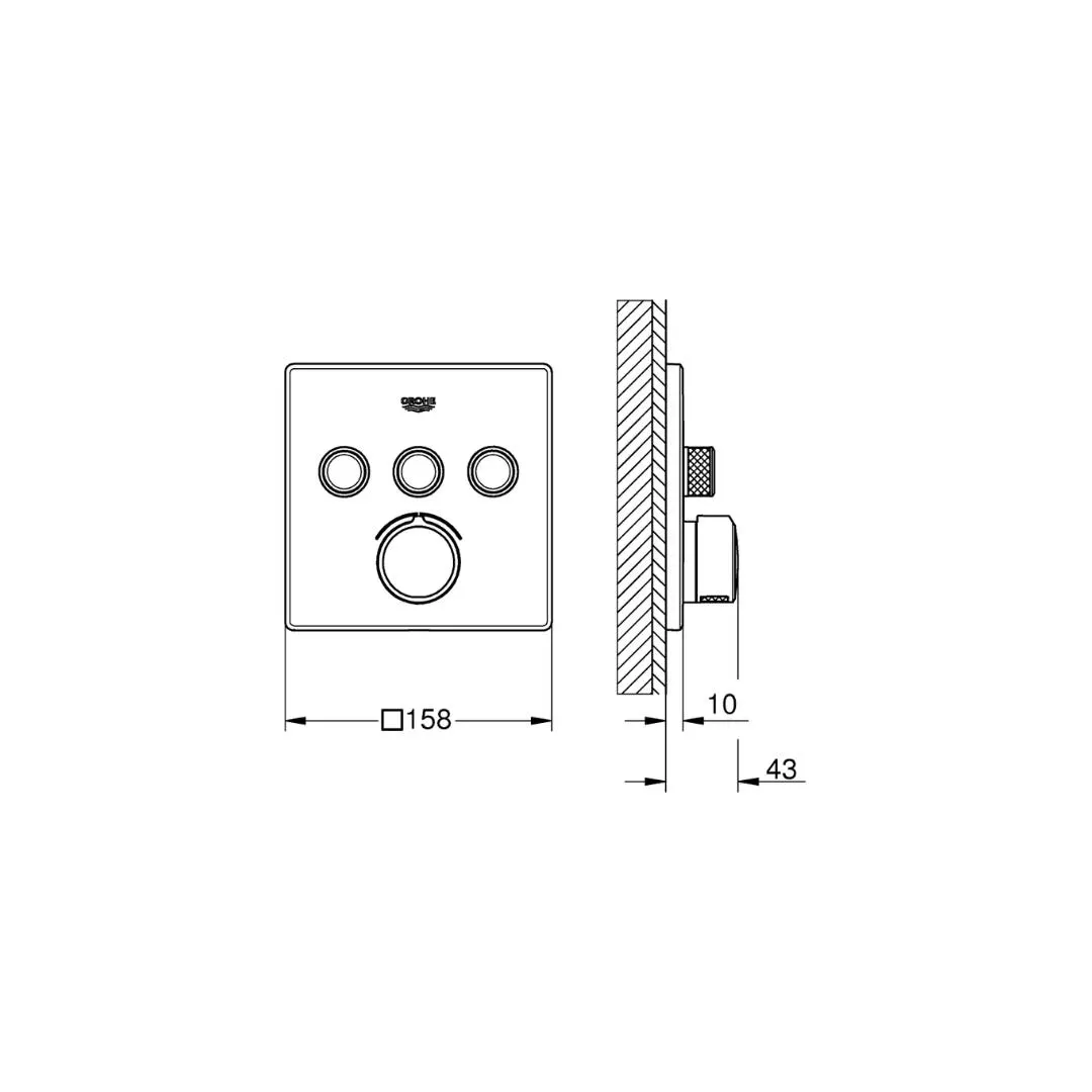 Grohe 3 way diverter smartcontrol 29149000 29149000 Chrome - image 2