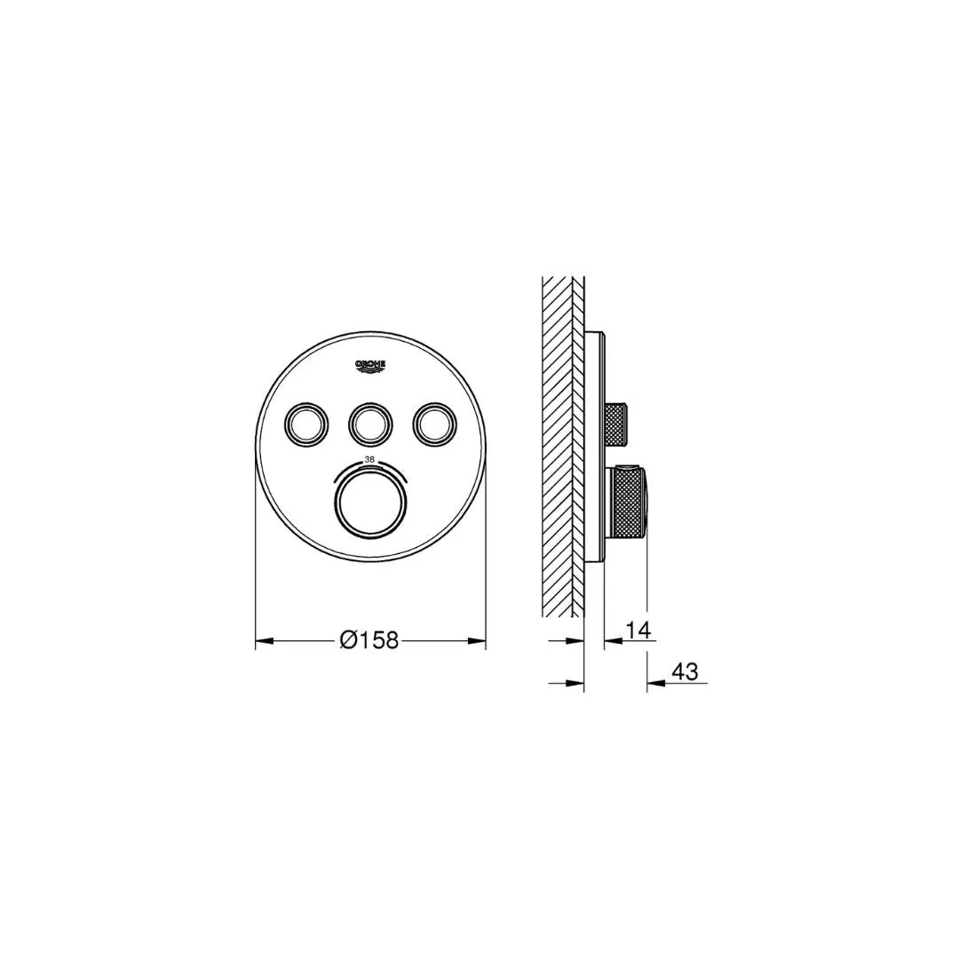 Grohe 3 way thermostatic diverter smartcontrol 29904LS0 29904LS0 Moon White - image 2