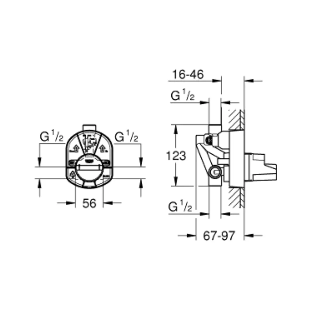 Grohe 2 way diverter valve 33963000 33963000 Chrome - image 4