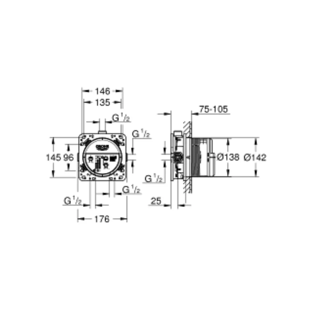 Grohe 3 way diverter valve 35600000 35600000 Chrome - image 6