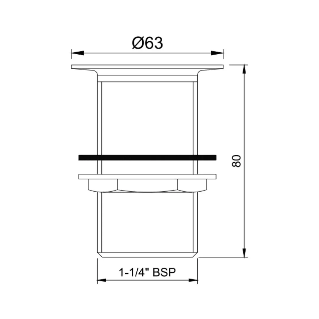 Jaquar 3 inches regular waste coupling ALD-BLM-705 Black Matt - image 2