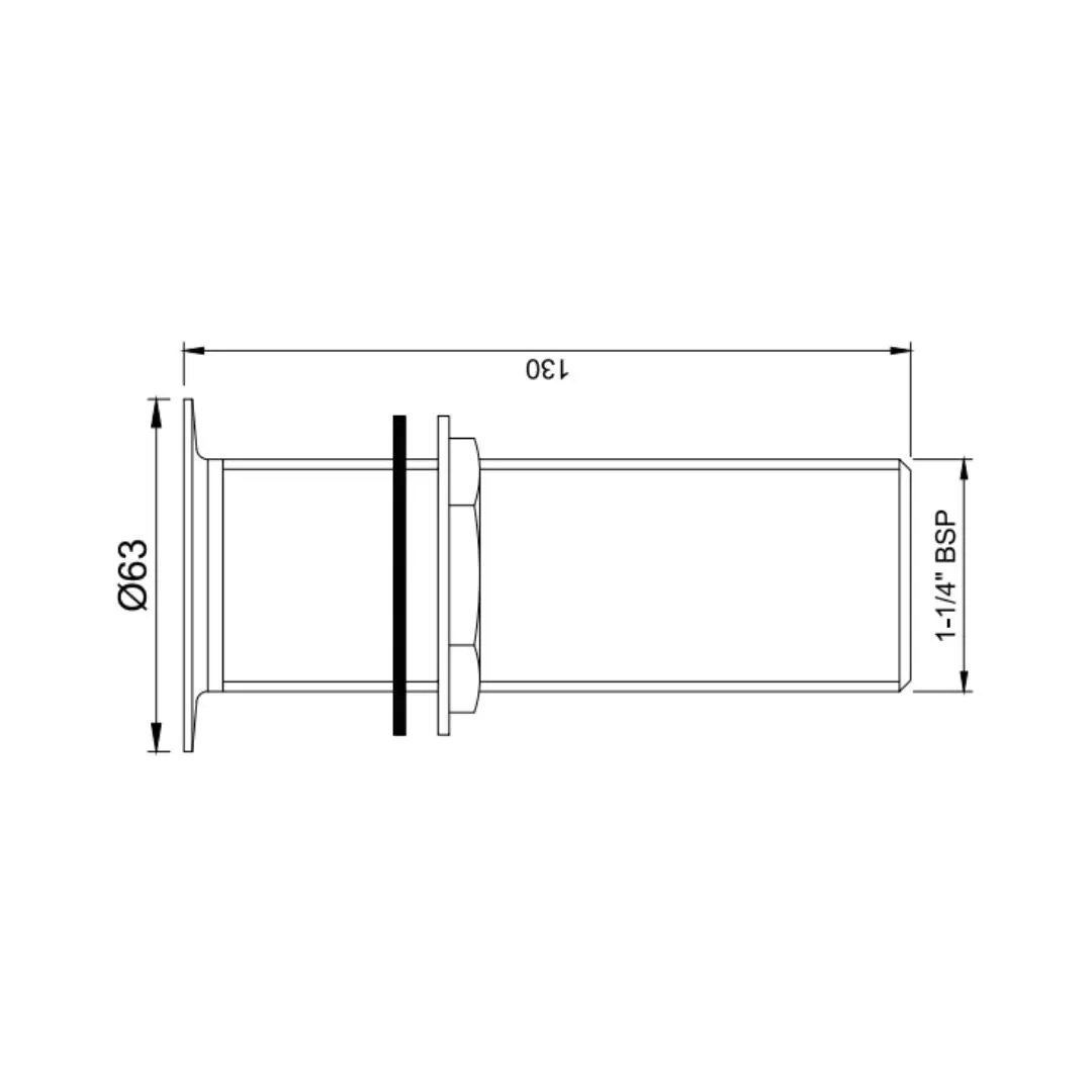 Jaquar 5 inches regular waste coupling ALD-BLM-705L130 Black Matt - image 2