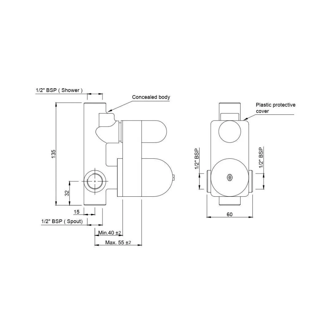 Jaquar 2 way diverter valve Allied ALD-CHR-055N Chrome - image 2