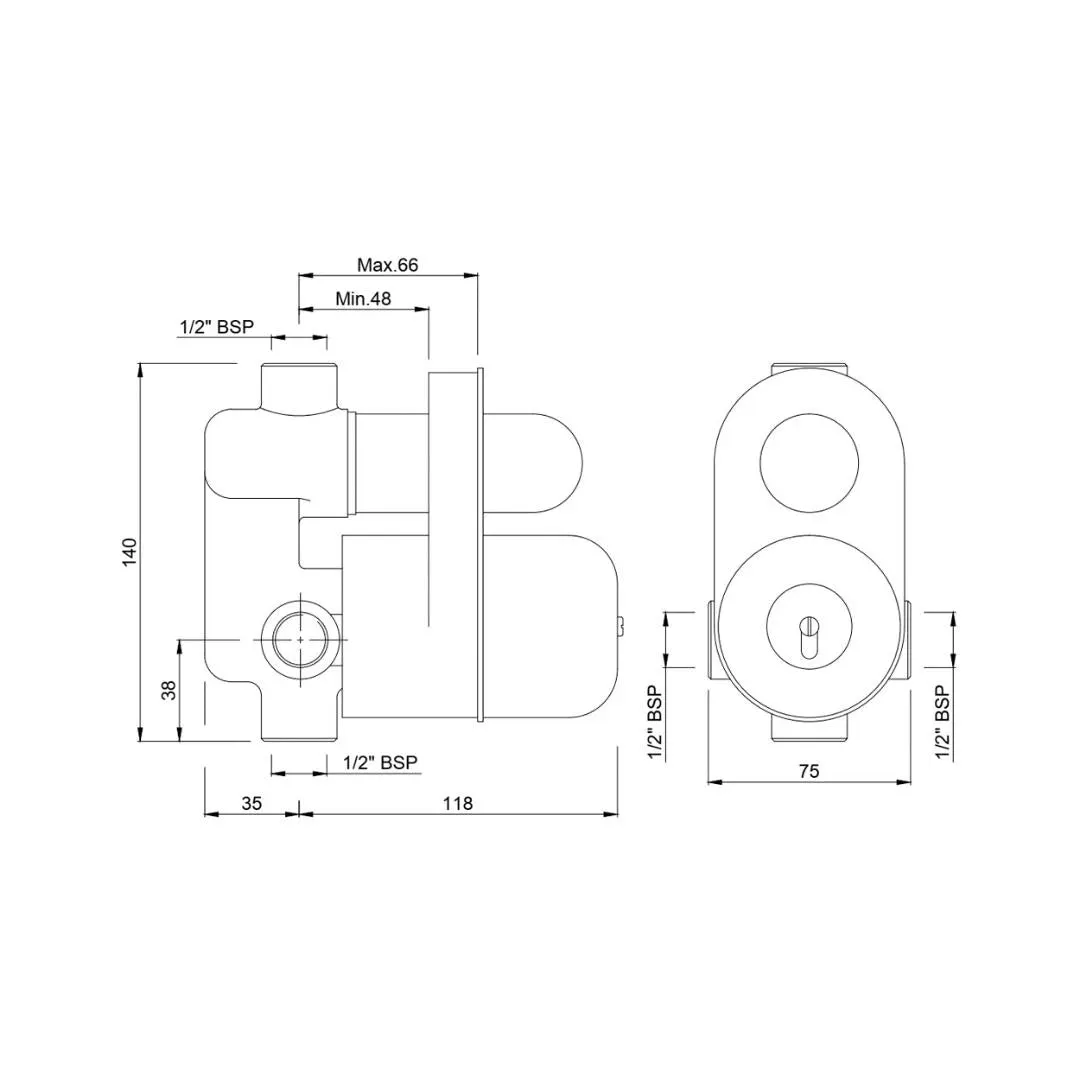 Jaquar 2 way diverter valve Allied ALD-CHR-079N Chrome - image 2