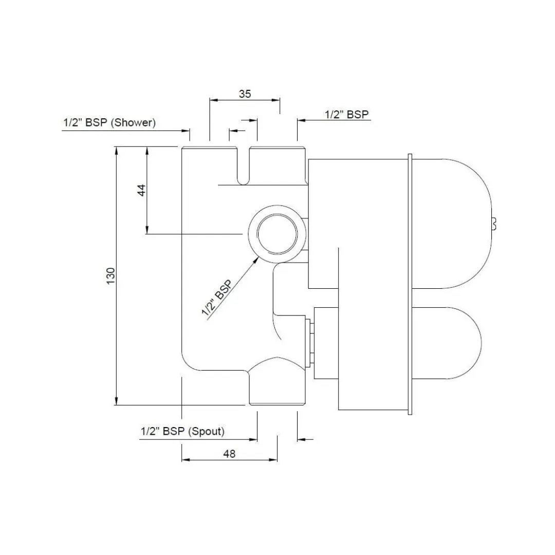 Jaquar 3 inlet diverter valve Allied ALD-CHR-193 Chrome - image 2