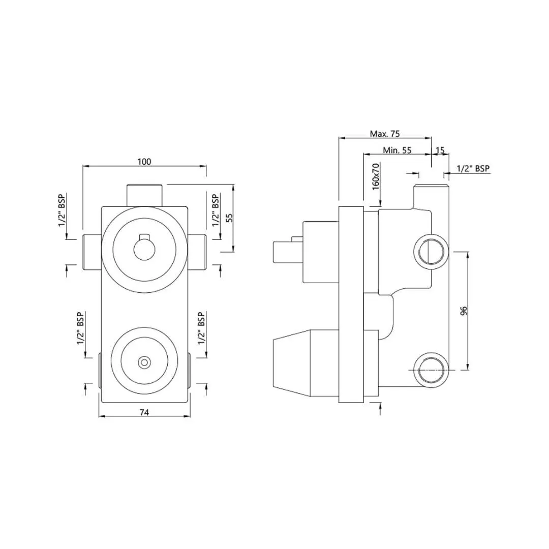 Jaquar 3 way diverter valve Aquamax ALD-CHR-783 Chrome - image 3