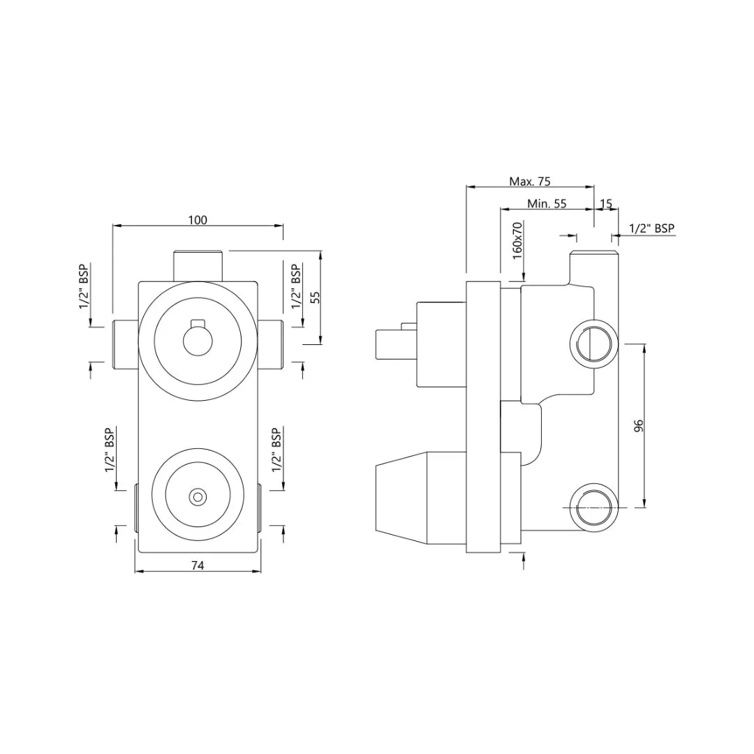 Jaquar 3 way diverter valve Aquamax ALD-CHR-783N Chrome - image 2