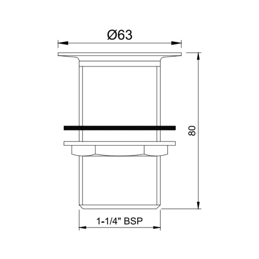 Jaquar 3 inches regular waste coupling ALD-GRF-705 Graphite - image 2