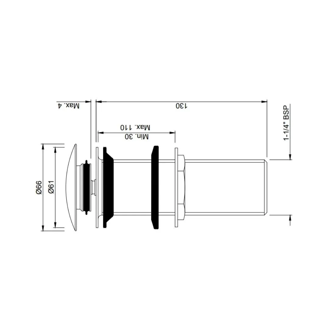 Jaquar 5 inches pop-up waste coupling ALD-SSF-727L130 Stainless Steel - image 2