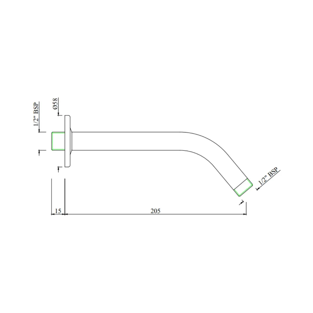 Essco wall mounted round 240 mm shower arm ALE-CHR-536A Chrome - image 2