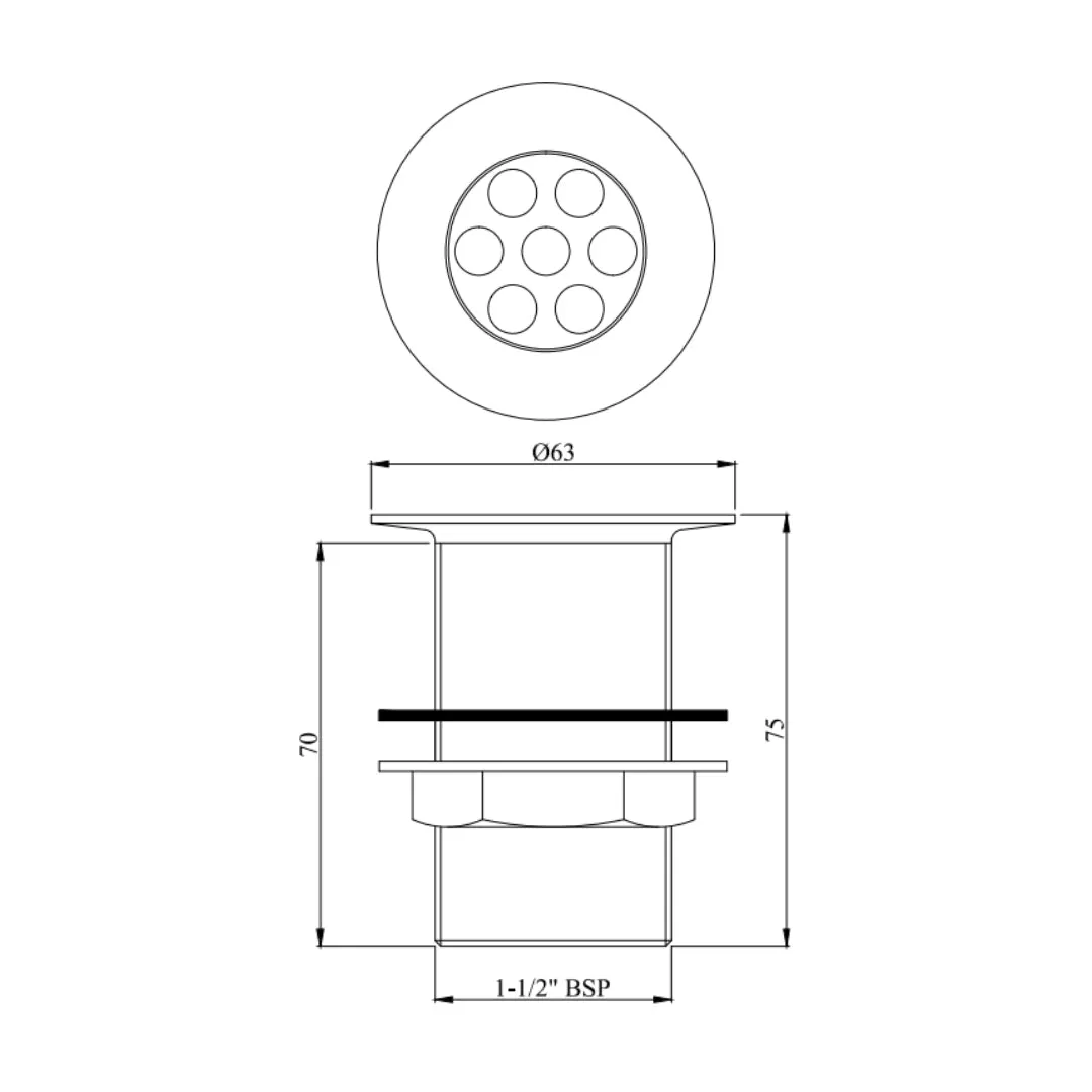 Essco 2 inches regular waste coupling ALE-544NFT ALE-544NFT Chrome - image 2