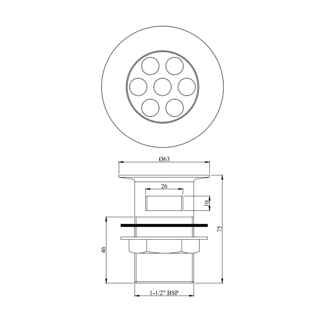 Essco 2 inches regular waste coupling ALE-544NHT ALE-544NHT Chrome - image 2
