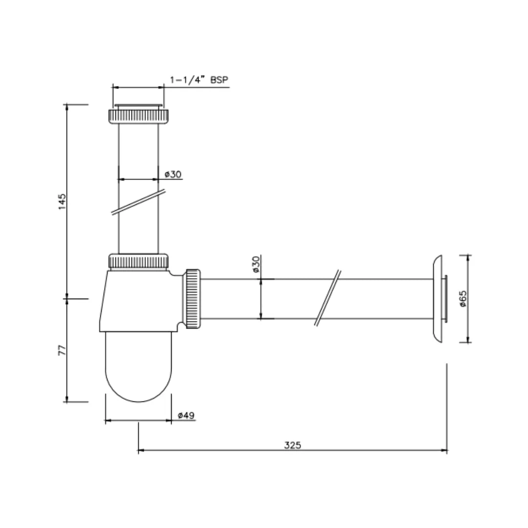 Essco 12 inch bottle trap Allied ALE-CHR-773ML300X125 Chrome - image 2