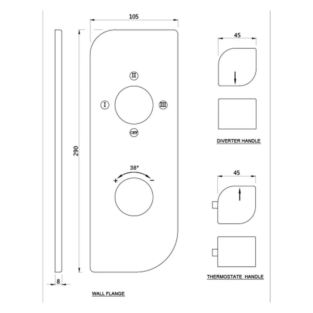 Jaquar 3 way thermostatic diverter Alive normal flow ALI-BLM-85683NK Black Matt - image 2