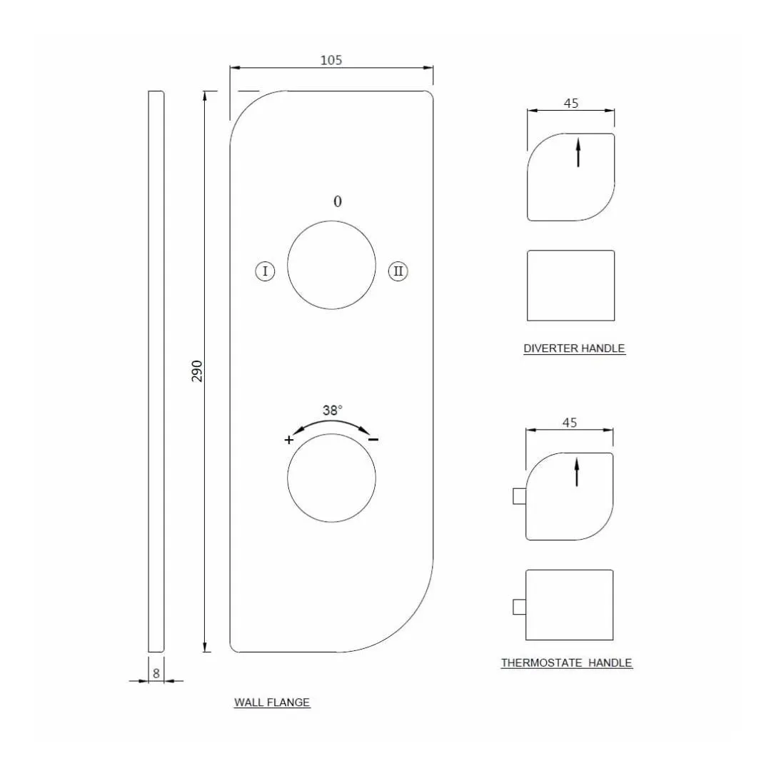 Jaquar 2 way thermostatic diverter Alive normal flow ALI-CHR-85681NK Chrome - image 2