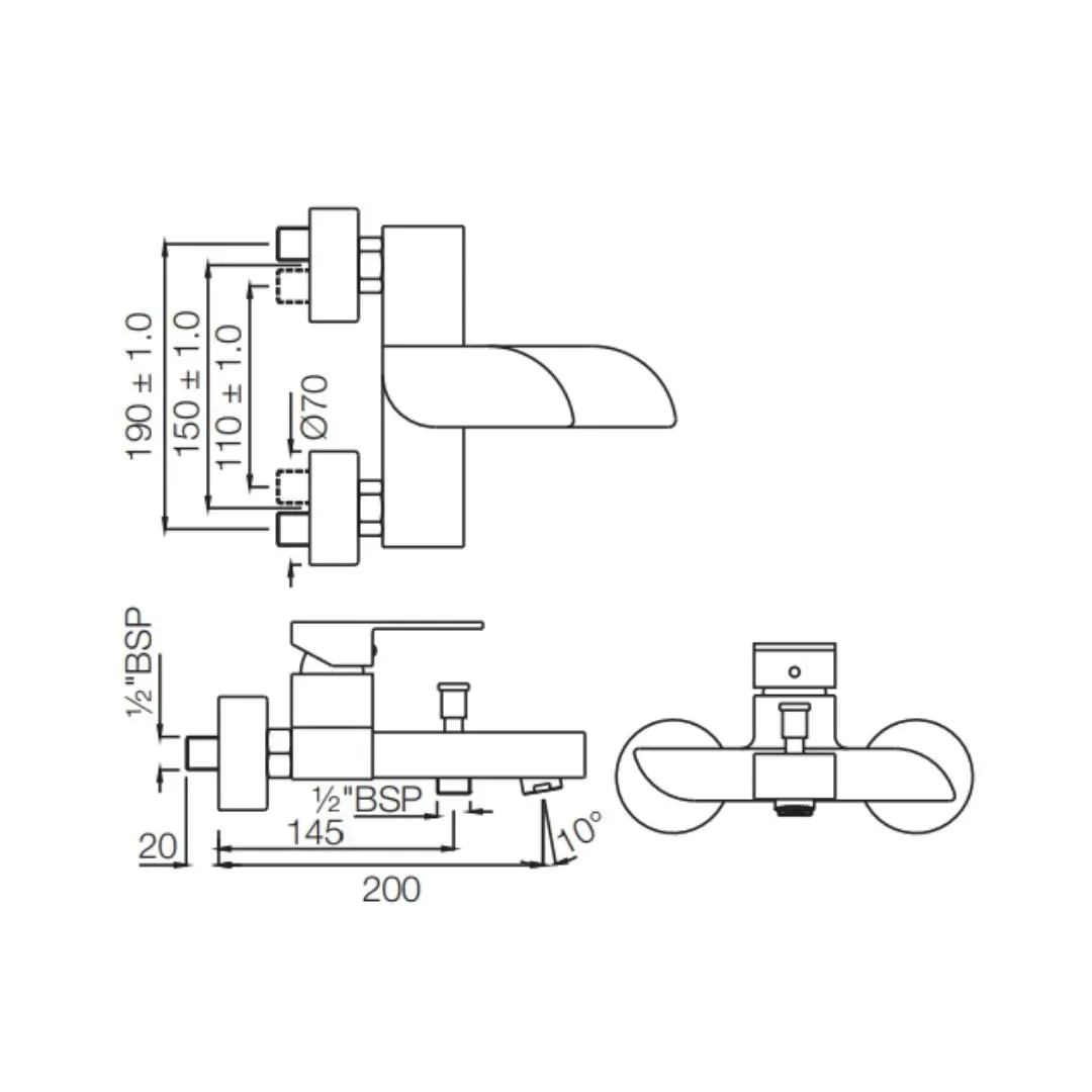 Jaquar 2 way wall mixer Alive normal flow ALI-SSF-85119 Stainless Steel - image 2