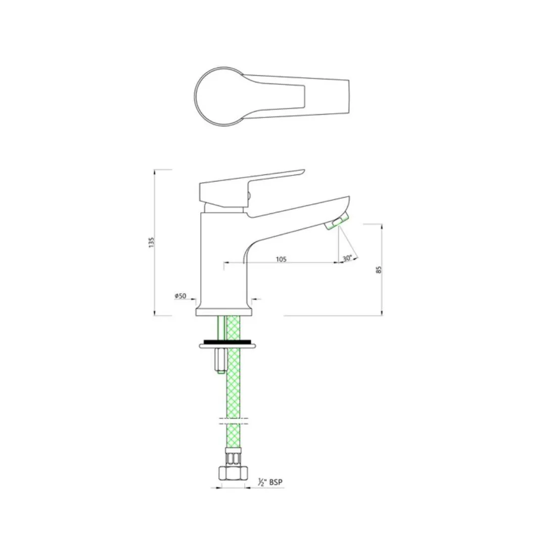 Essco table mounted regular basin mixer Aspire APR-CHR-101011NB Chrome - image 2