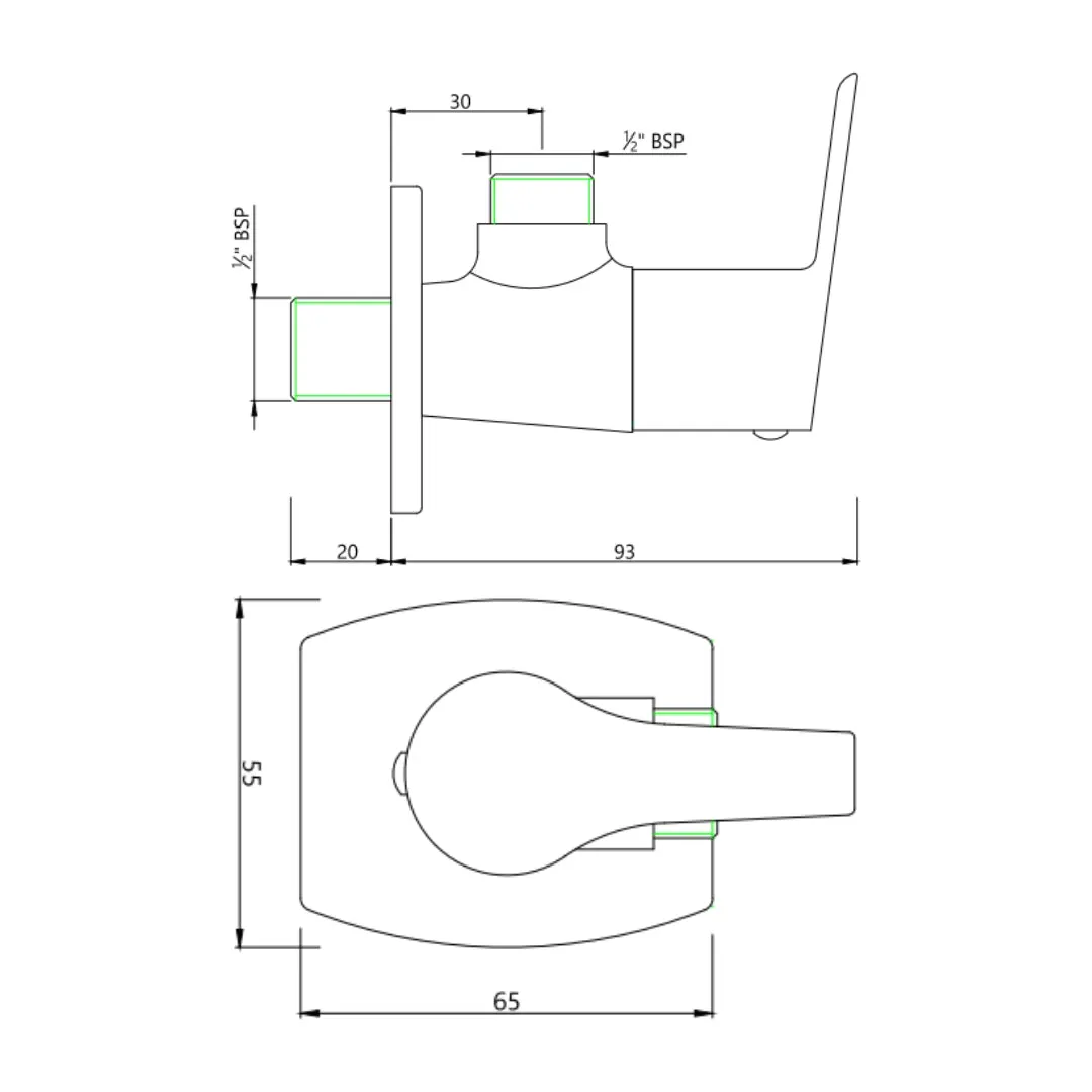 Essco basin area angle valve Aspire APR-CHR-101053 Chrome - image 2