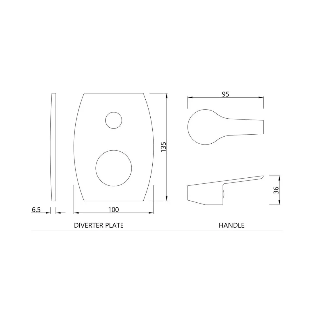 Essco 1 way diverter Aspire APR-CHR-101055NK Chrome - image 2