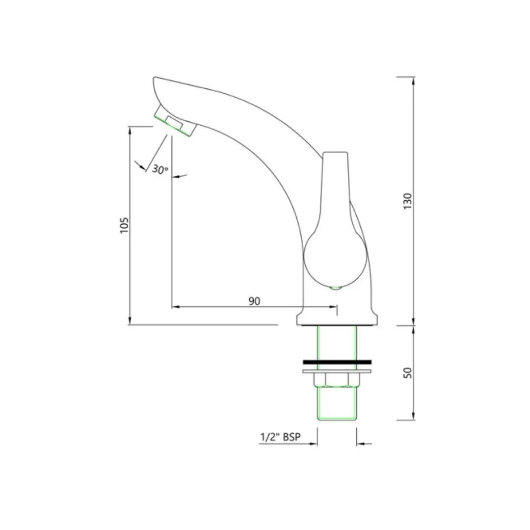 Essco table mounted regular basin tap Aspire APR-CHR-101127 Chrome - image 2