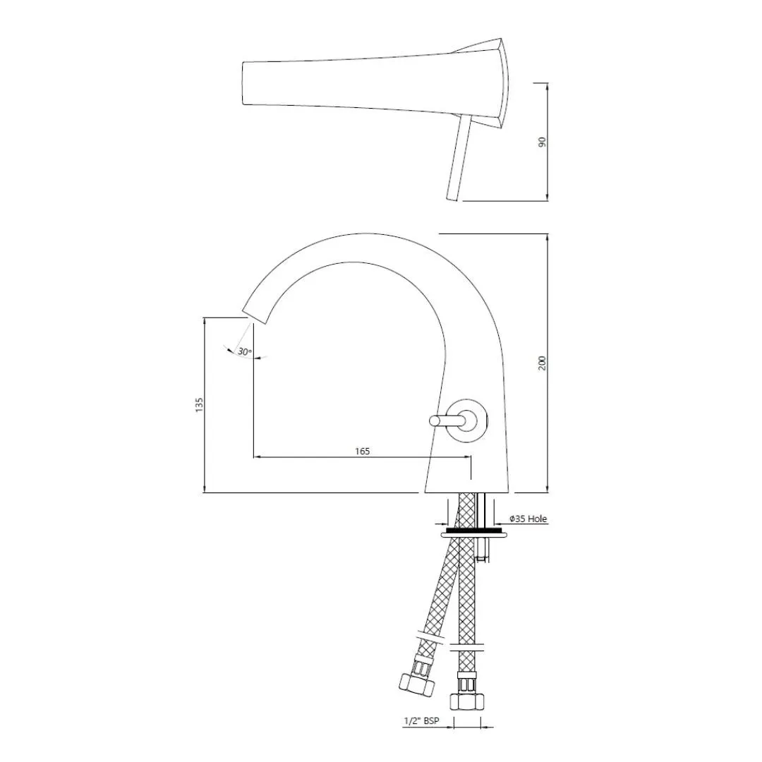 Jaquar table mounted regular basin mixer Arc ARC-CHR-87011B Chrome - image 2