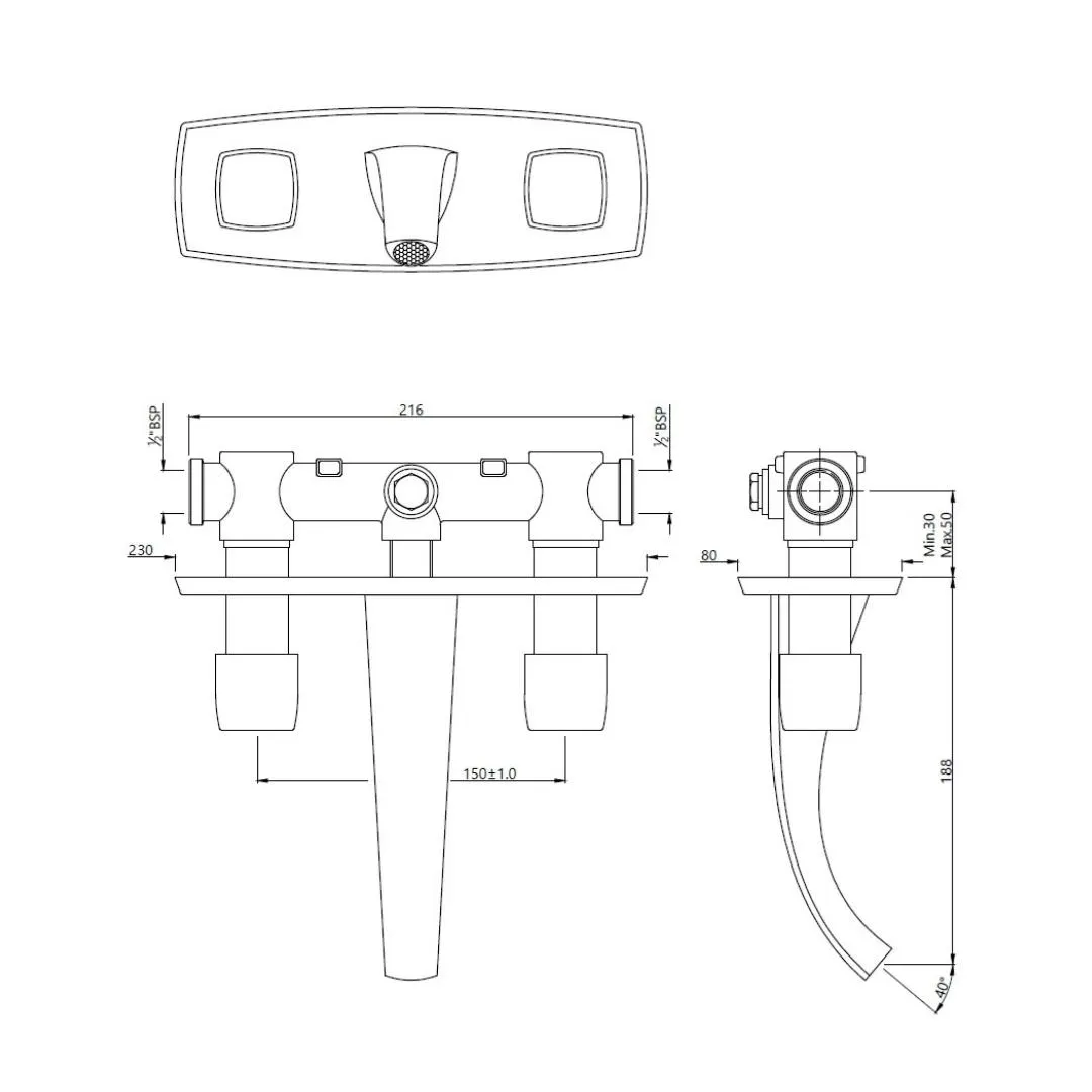 Jaquar wall mounted basin mixer Arc ARC-SSF-87433 Stainless Steel - image 2