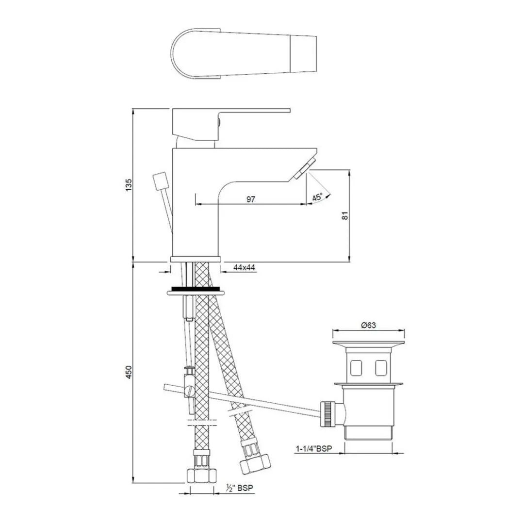 Jaquar table mounted regular basin mixer Aria ARI-CHR-39051B Chrome - image 2