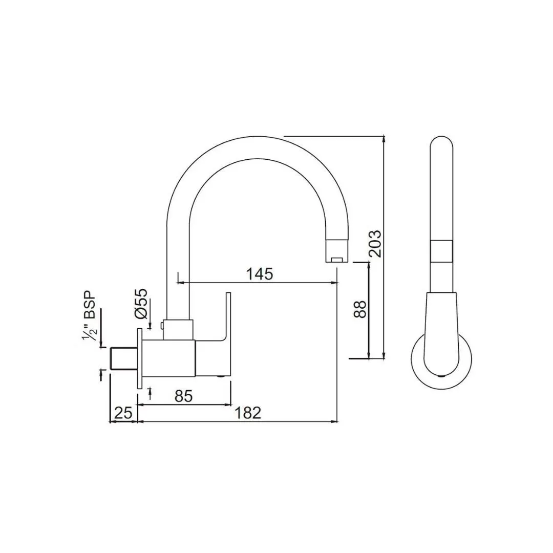 Jaquar wall mounted regular kitchen sink tap Aria ARI-39347S with swinging spout in chrome finish ARI-39347S Standard - image 2