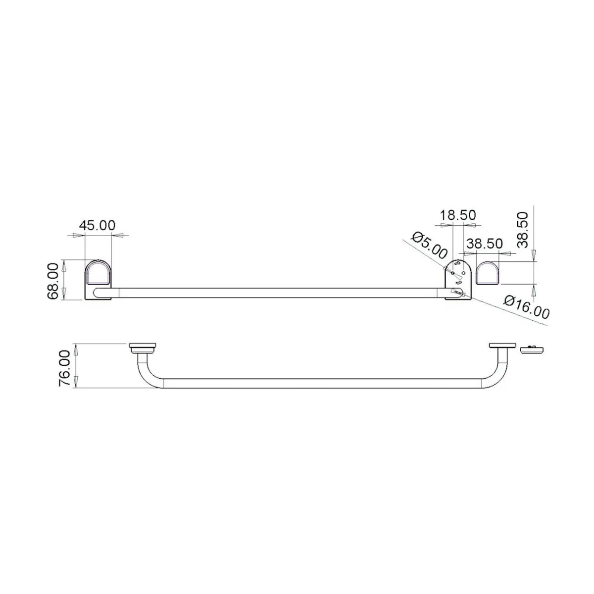 Parryware towel holder Standard series T6001A1 T6001A1 Chrome - image 2