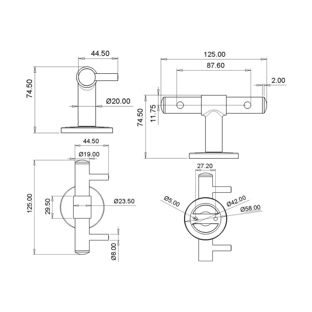 Parryware robe hook Standard series T6007A1 T6007A1 Chrome - image 2