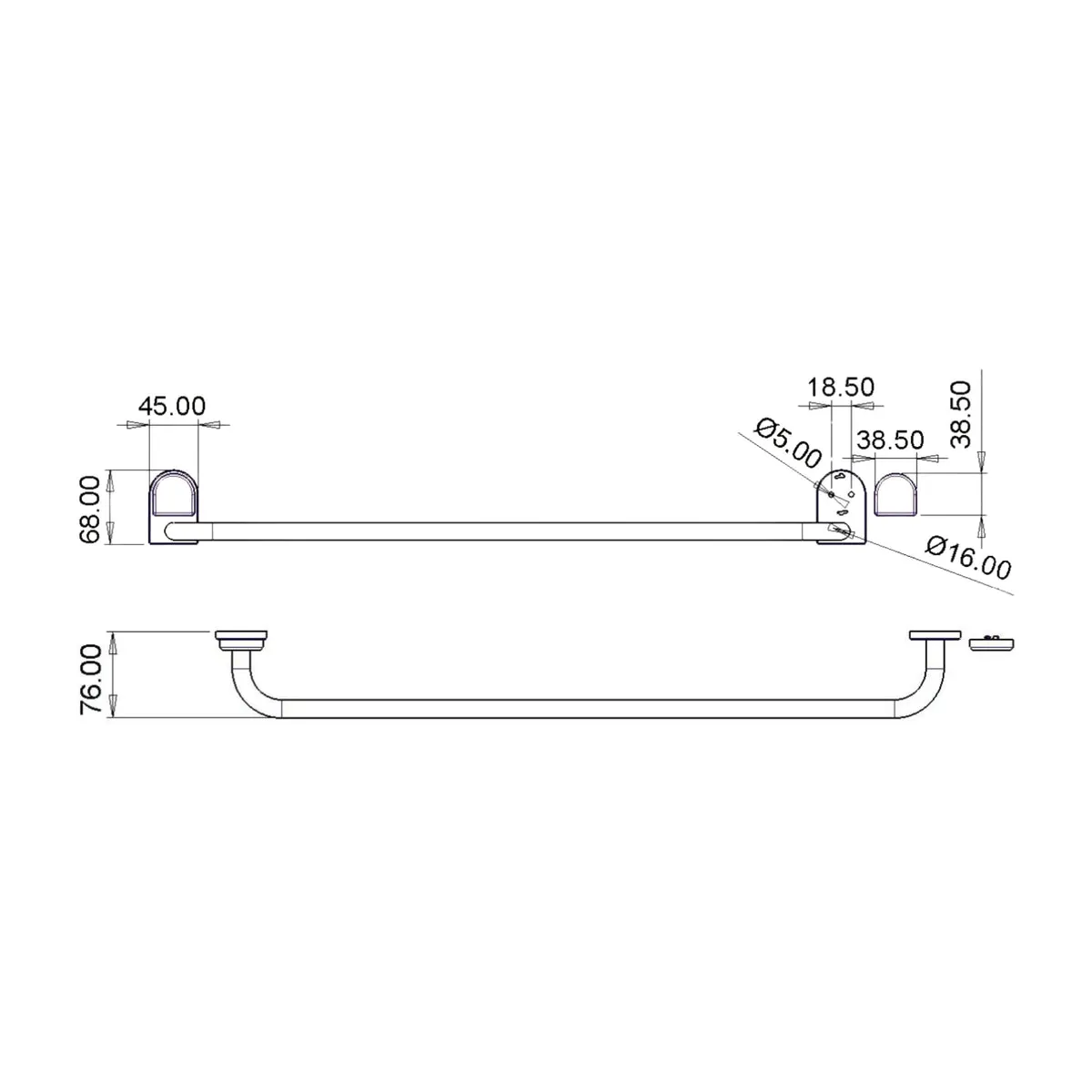 Parryware towel holder Comfort series T6901A1 T6901A1 Chrome - image 2