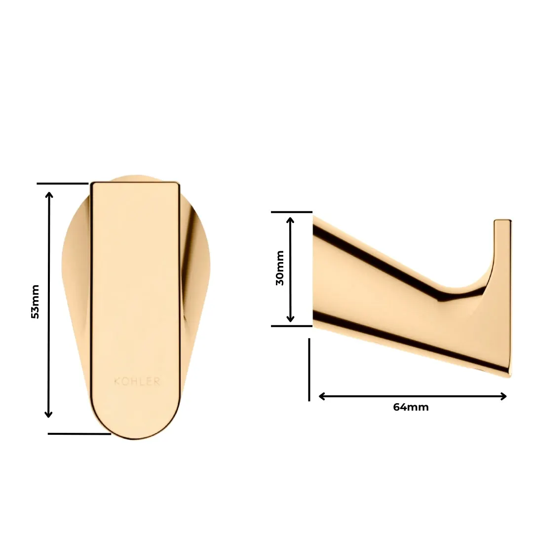 Kohler robe hook Accent series 25349IN-AF 25349IN-AF French Gold - image 6