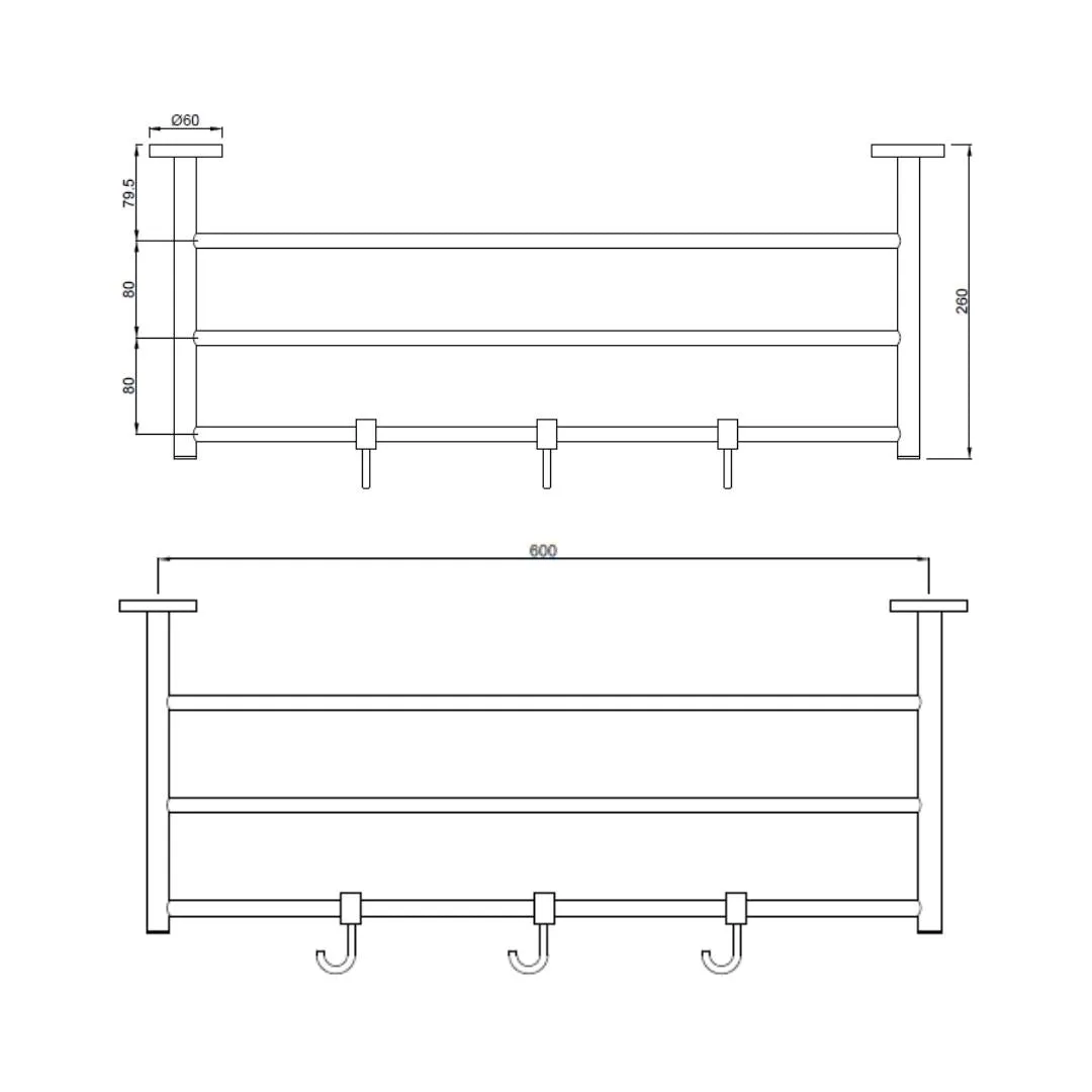 Jaquar towel Rack Continental series ACN-BLM-1181FHS Black Matt - image 2