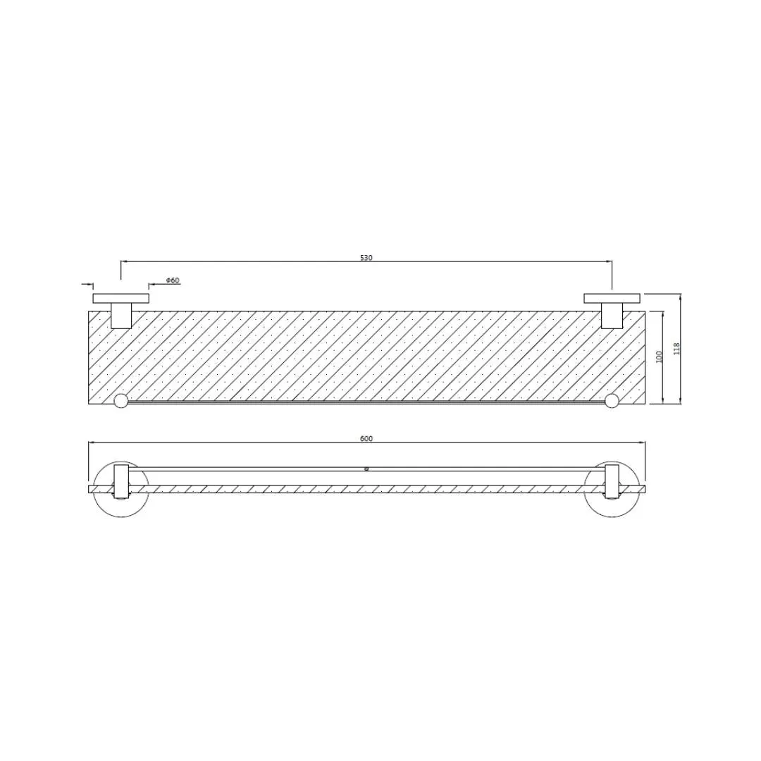 Jaquar glass shelf Continental series ACN-CHR-1171N Chrome - image 2