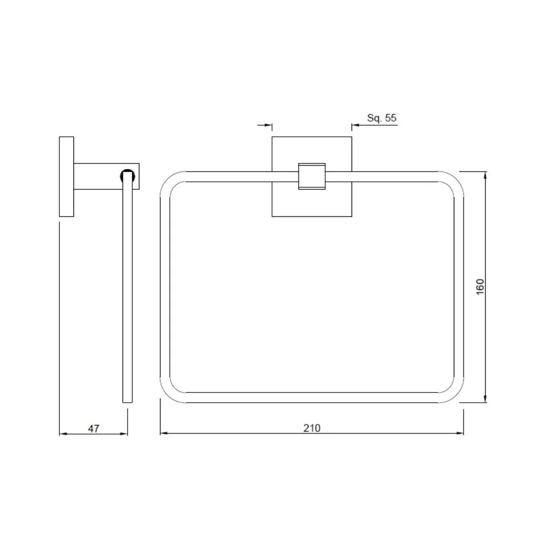 Jaquar towel holder Kubix Prime series AKP-BLM-35721P Black Matt - image 2