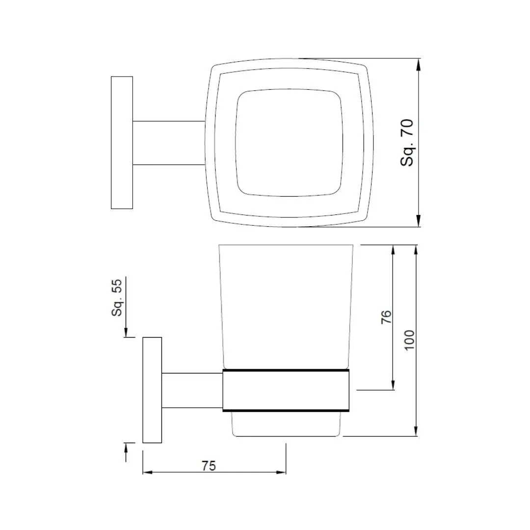 Jaquar tumbler holder Kubix Prime series AKP-BLM-35741P Black Matt - image 2