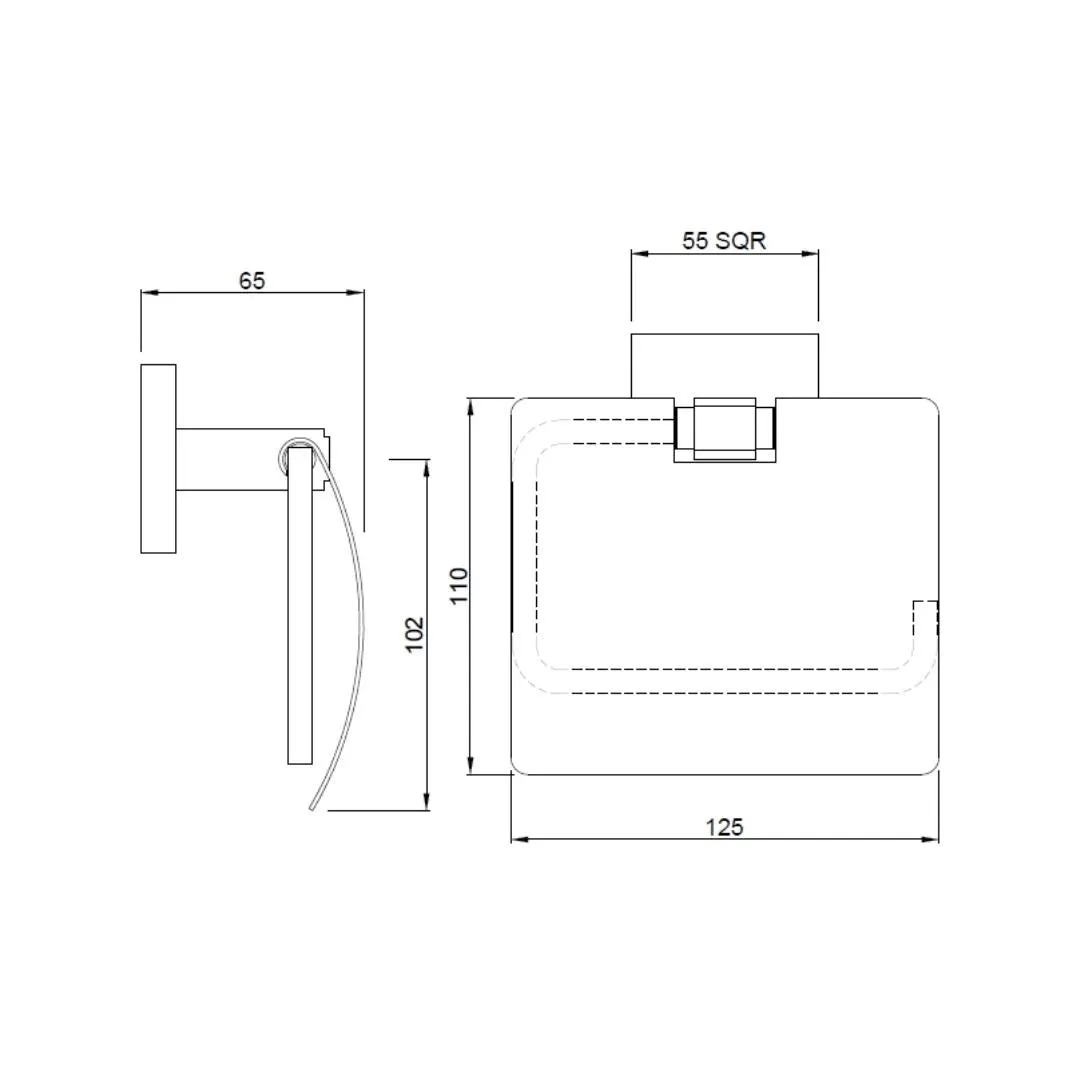 Jaquar toilet roll holder Kubix Prime series AKP-BLM-35753PS Black Matt - image 2