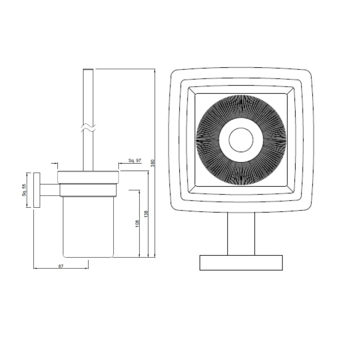 Jaquar wc brush holder Kubix Prime series AKP-CHR-35743P Chrome - image 2