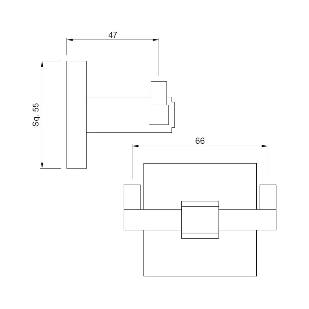 Jaquar robe hook Kubix Prime series AKP-CHR-35761P Chrome - image 2