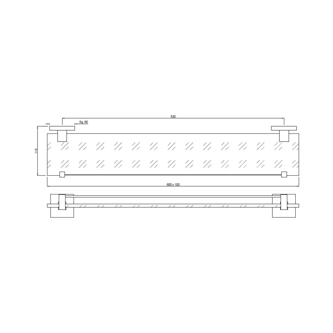 Jaquar glass shelf Kubix Prime series AKP-CHR-35771P Chrome - image 2