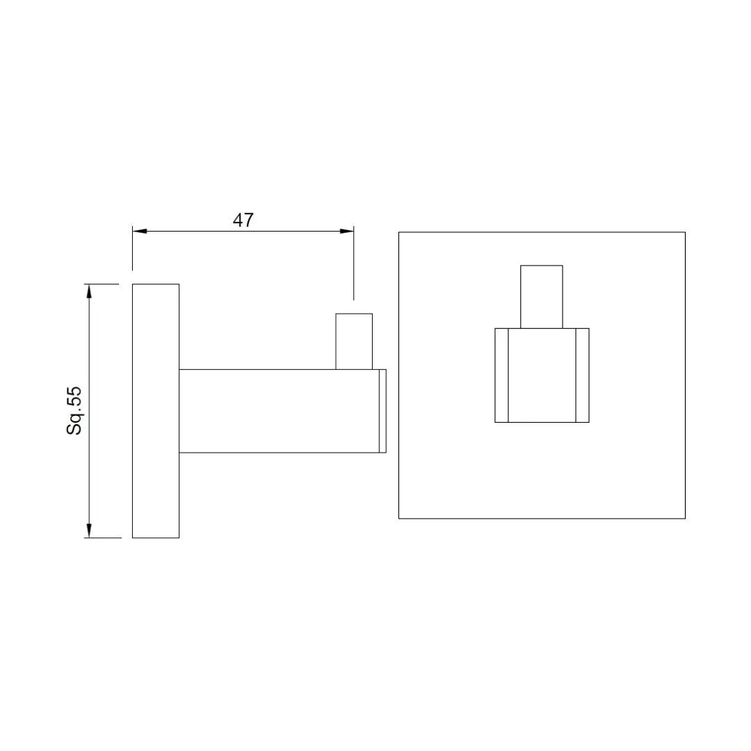 Jaquar robe hook Kubix Prime series AKP-CHR-35791P Chrome - image 2