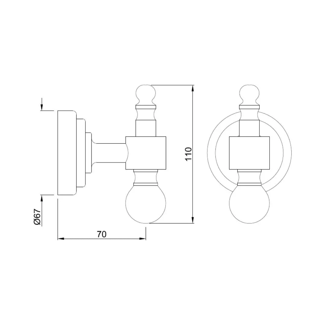 Jaquar robe hook Queens series AQN-CHR-7791 Chrome - image 2