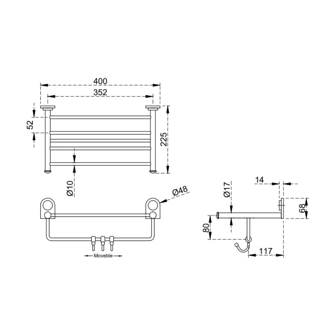 Cera towel rack Ormond Range series F5003102CH F5003102CH Chrome - image 3